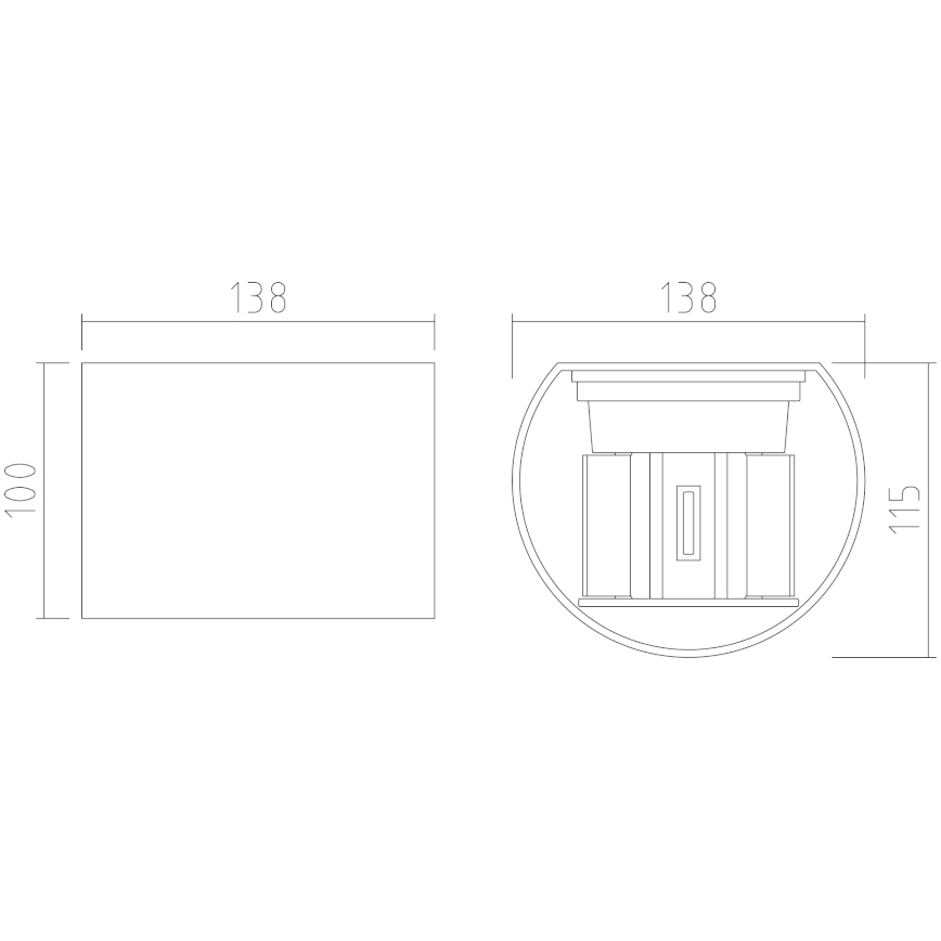 APLED - LED Vanjska zidna svjetiljka OVAL 2xLED/3W/230V IP65