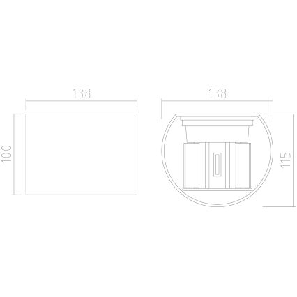 APLED - LED Vanjska zidna svjetiljka OVAL 2xLED/3W/230V IP65