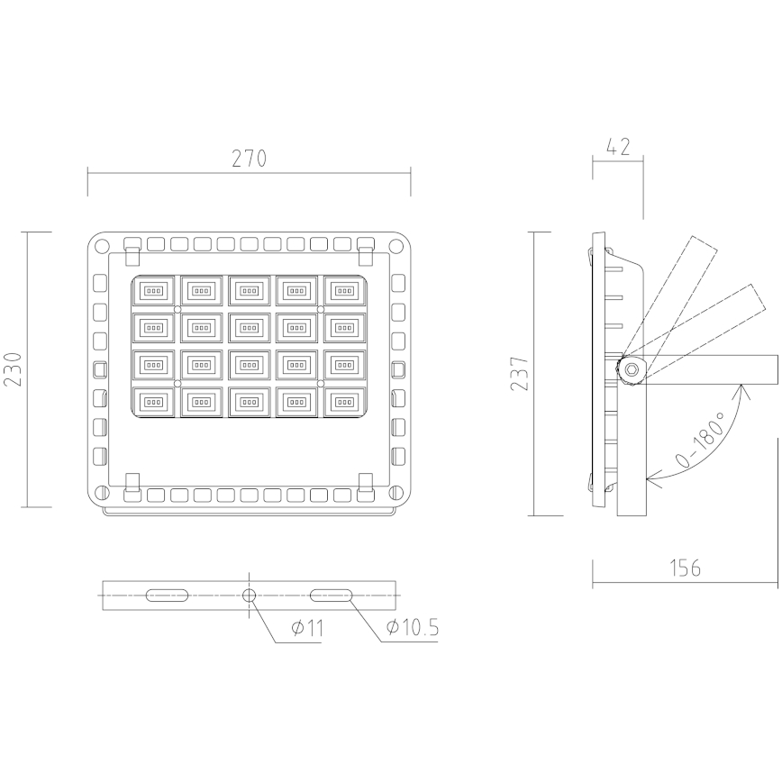 APLED - LED vanjski reflektor PRO LED/50W/230V IP66 5000lm 6000K
