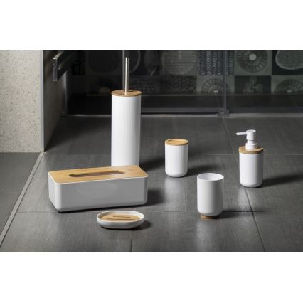 Aqualine - Dozator sapuna SNOW 350 ml bijela/bambus