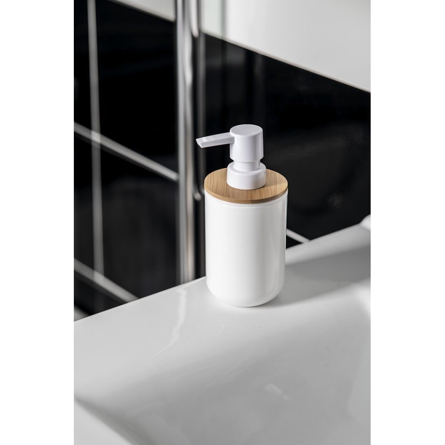 Aqualine - Dozator sapuna SNOW 350 ml bijela/bambus
