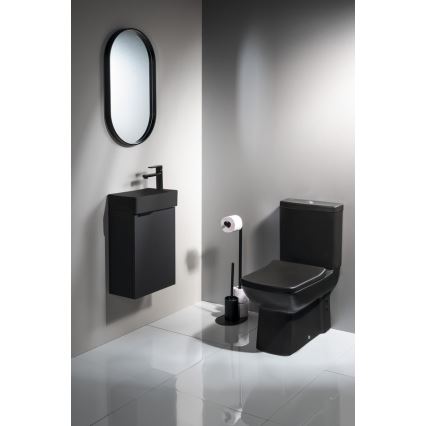 Aqualine - Stalak za toaletni papir i WC četku SAMBA crni