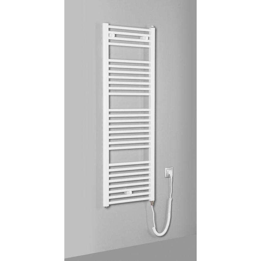 Aqualine - Električni kupaonski radijator DIRECT-E 400W/230V 132 cm bijeli ravni