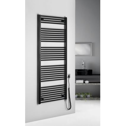 Aqualine - Električni kupaonski radijator DIRECT-E 800W/230V 168 cm mat crni ravni