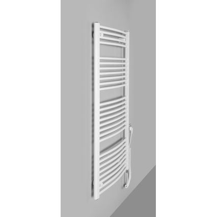 Aqualine - Električni kupaonski radijator ORBIT-E 600W 132x60 cm, bijeli, okrugli