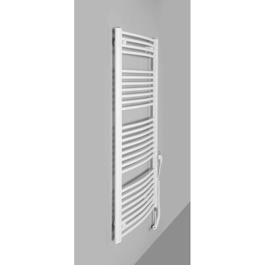 Aqualine - Električni kupaonski radijator ORBIT-E 600W 132x60 cm, bijeli, okrugli