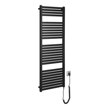 Aqualine - Električni kupaonski radijator TONDI-E 500W/230V 133 cm mat crni ravni