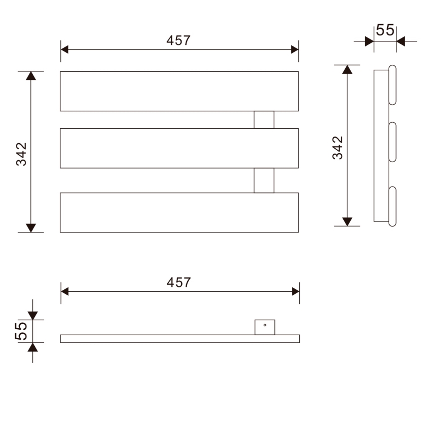 Aqualine - Električni sušač ručnika ELVIS 50W 46x34 cm bijela