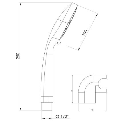Aqualine - Tuš set ERICA sjajni krom