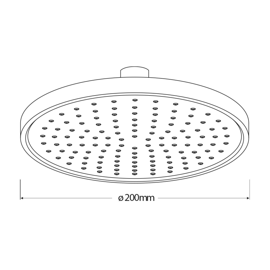 Aqualine - Glava tuša promjera 20 cm mat crna