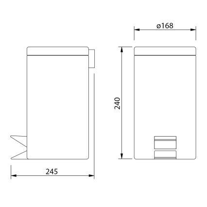 Aqualine - Kanta za smeće SIMPLE LINE 3 l mat bijela