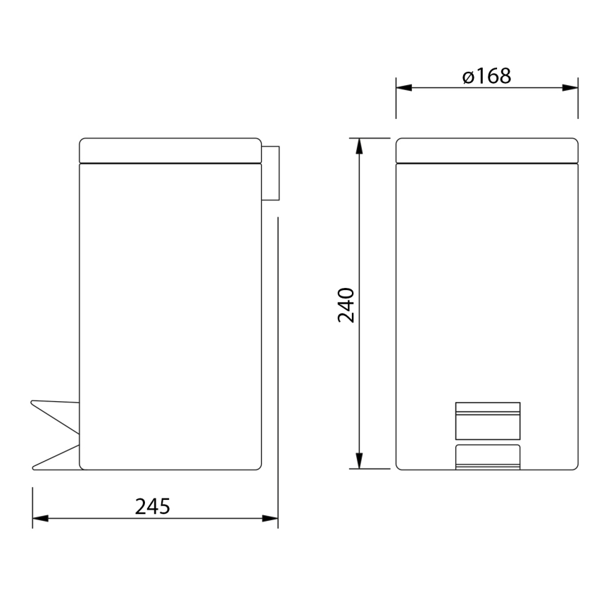 Aqualine - Kanta za smeće SIMPLE LINE 3 l mat bijela