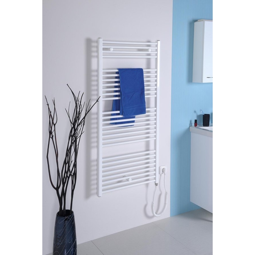 Aqualine - Kupaonski električni radijator DIRECT-E 300W/230V 96 cm bijela ravni
