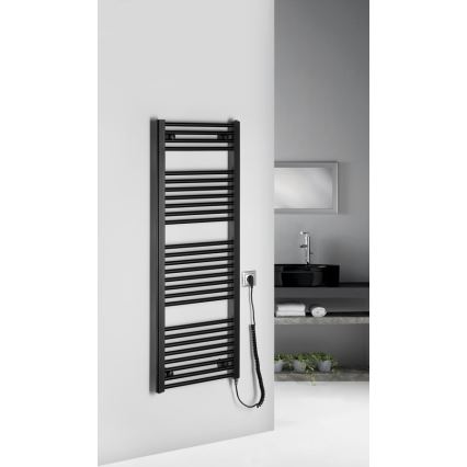 Aqualine - Kupaonski električni radijator DIRECT-E 400W/230V 132 cm mat crna ravni