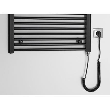 Aqualine - Kupaonski električni radijator DIRECT-E 400W/230V 96 cm mat crna ravni