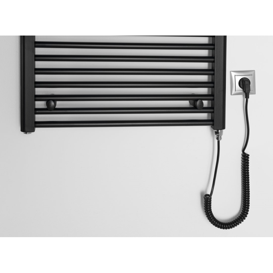 Aqualine - Kupaonski električni radijator DIRECT-E 400W/230V 96 cm mat crna ravni