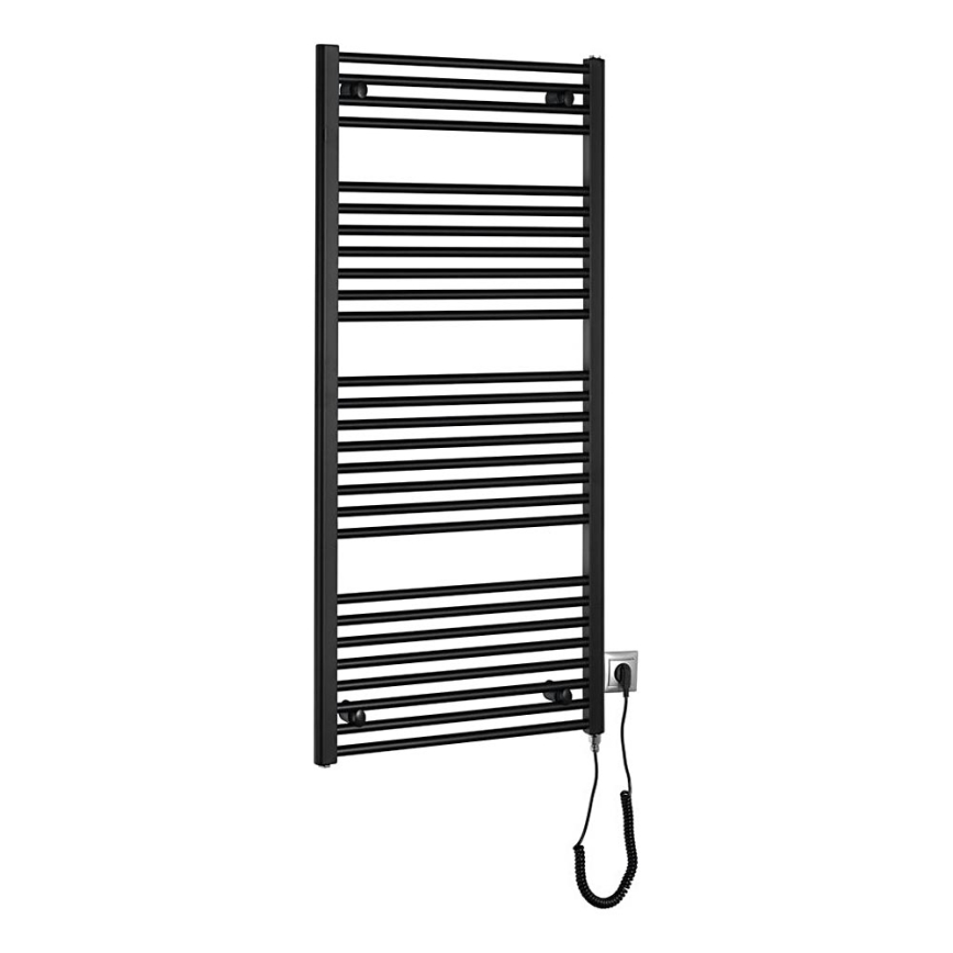 Aqualine - Kupaonski električni radijator DIRECT-E 600W/230V 132 cm mat crna ravni