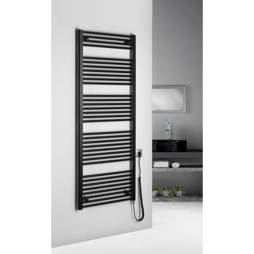 Aqualine - Kupaonski električni radijator DIRECT-E 800W/230V 168 cm mat crna ravni