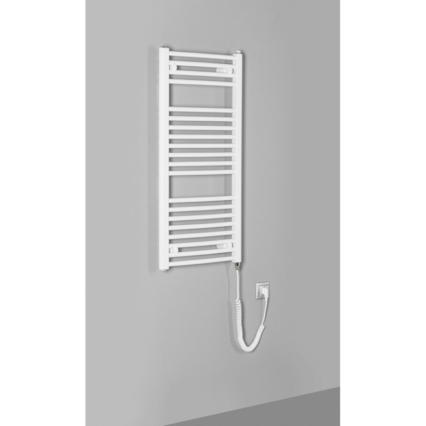Aqualine - Kupaonski električni radijator ORBIT-E 300W 96x45 cm bijeli okrugli