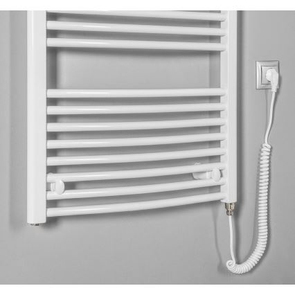 Aqualine - Kupaonski električni radijator ORBIT-E 300W 96x45 cm bijeli okrugli