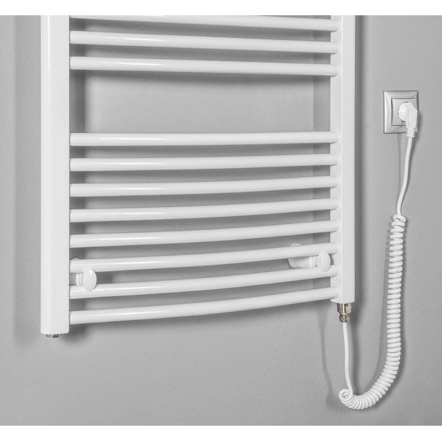 Aqualine - Kupaonski električni radijator ORBIT-E 300W 96x45 cm bijeli okrugli