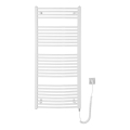 Aqualine - Kupaonski električni radijator ORBIT-E 600W 132x60 cm bijeli okrugli
