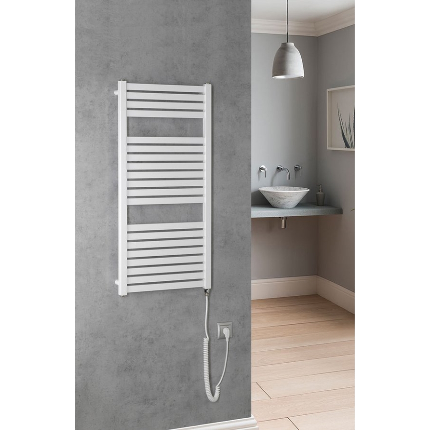 Aqualine - Kupaonski električni radijator TONDI-E 300W/230V 97 cm bijela ravni