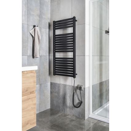 Aqualine - Kupaonski električni radijator TONDI-E 300W/230V 97 cm mat crna ravni