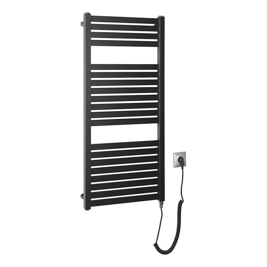 Aqualine - Kupaonski električni radijator TONDI-E 300W/230V 97 cm mat crna ravni