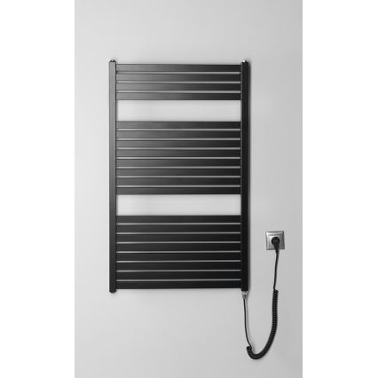Aqualine - Kupaonski električni radijator TONDI-E 400W/230V 97 cm mat crna ravni