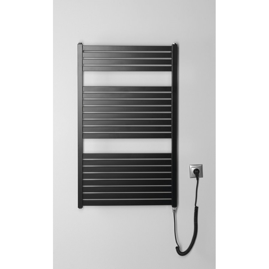 Aqualine - Kupaonski električni radijator TONDI-E 400W/230V 97 cm mat crna ravni