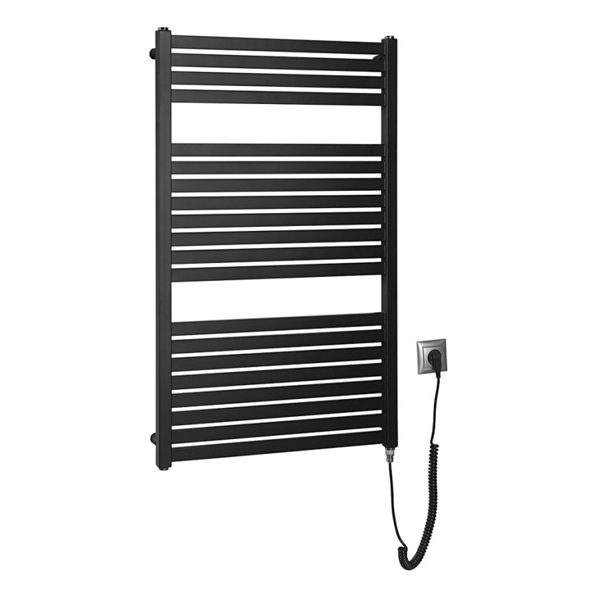 Aqualine - Kupaonski električni radijator TONDI-E 400W/230V 97 cm mat crna ravni