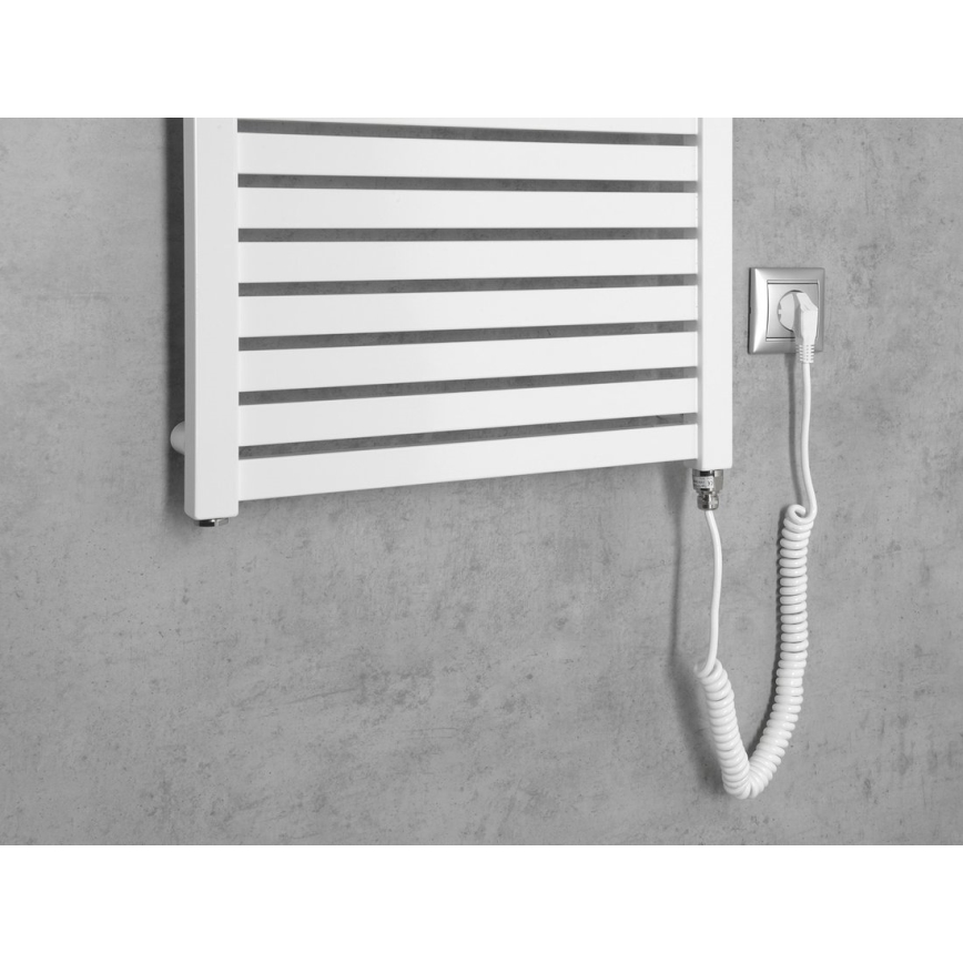 Aqualine - Kupaonski električni radijator TONDI-E 500W/230V 133 cm bijela ravni