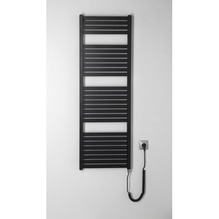 Aqualine - Kupaonski električni radijator TONDI-E 500W/230V 133 cm mat crna ravni