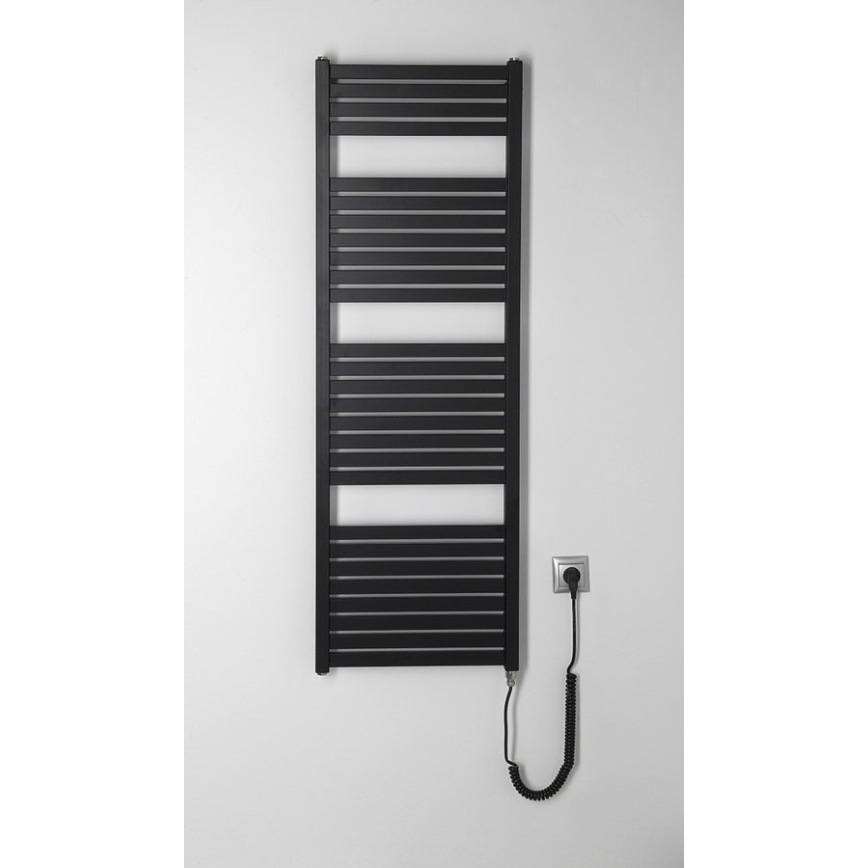 Aqualine - Kupaonski električni radijator TONDI-E 500W/230V 133 cm mat crna ravni