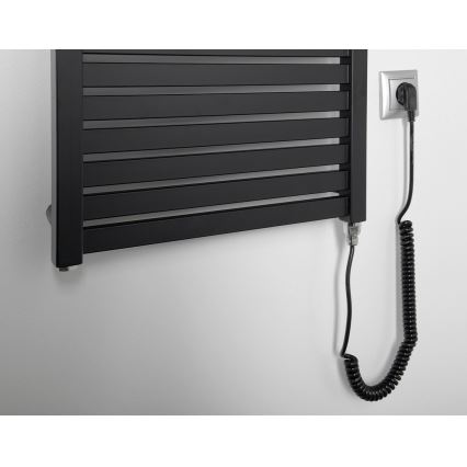 Aqualine - Kupaonski električni radijator TONDI-E 500W/230V 133 cm mat crna ravni