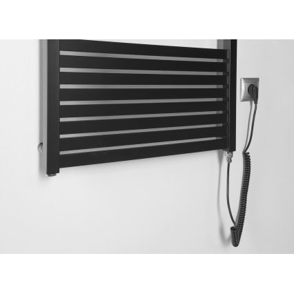 Aqualine - Kupaonski električni radijator TONDI-E 600W 133x60 cm mat crne boje