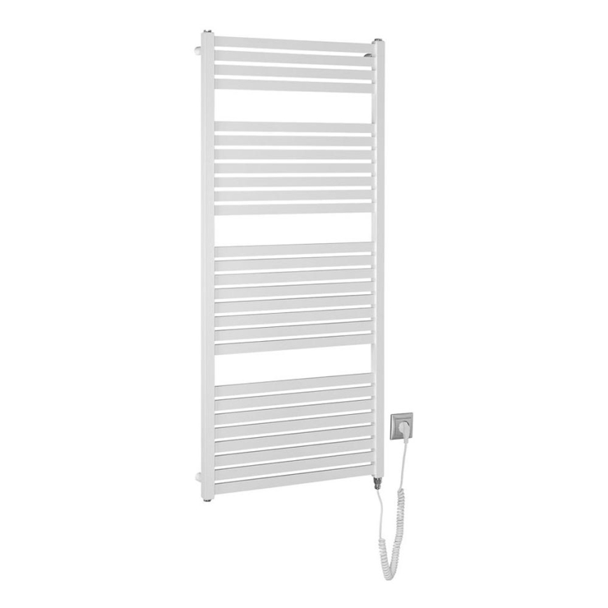Aqualine - Kupaonski električni radijator TONDI-E 600W/230V 133 cm bijela ravni