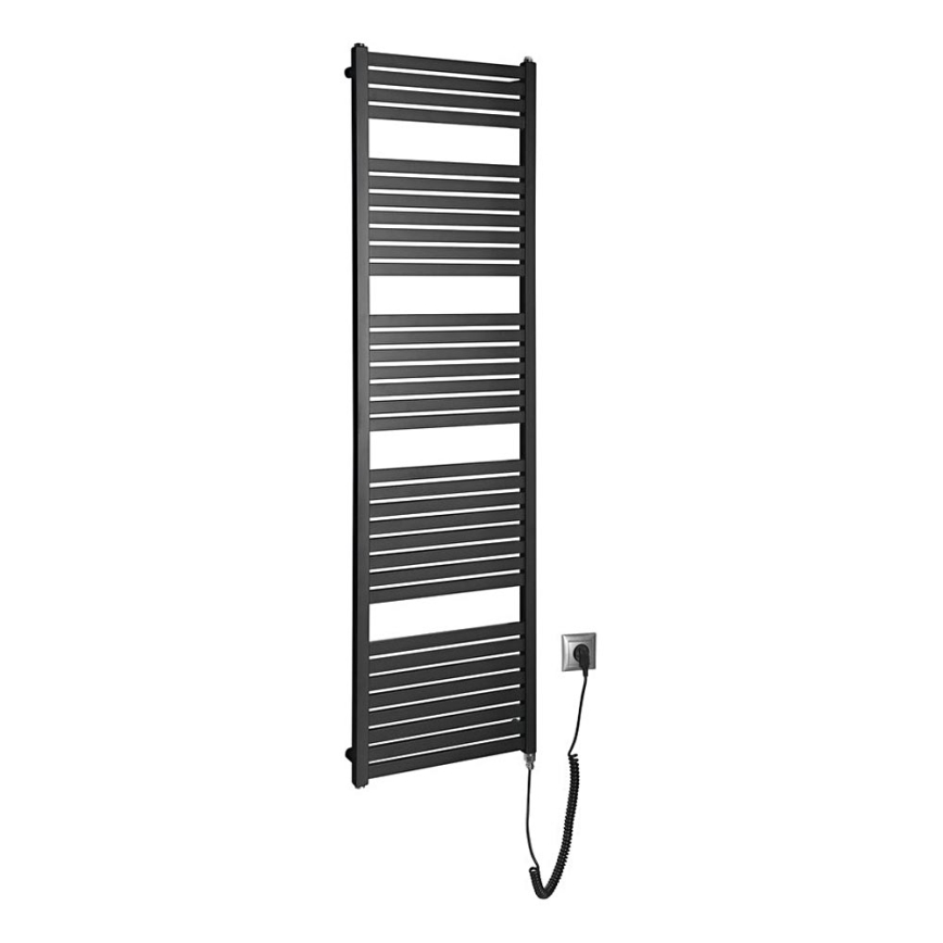 Aqualine - Kupaonski električni radijator TONDI-E 600W/230V 169 cm mat crna ravni
