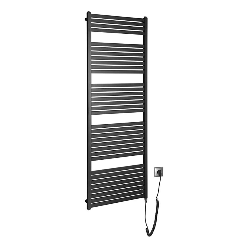 Aqualine - Kupaonski električni radijator TONDI-E 800W/230V 169 cm mat crna ravni