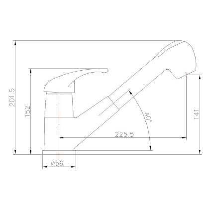 Aqualine - Miješalica za sudoper KASIOPEA 20 cm sjajni krom