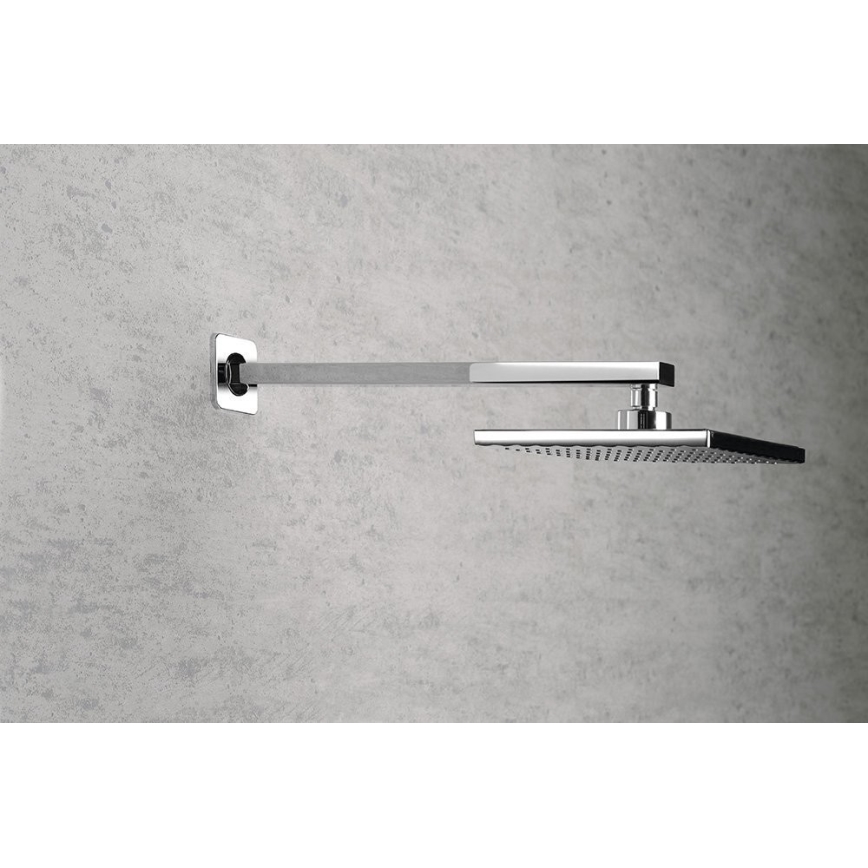 Aqualine - Nosač za tuš ružu uglato 40,4 cm sjajni krom
