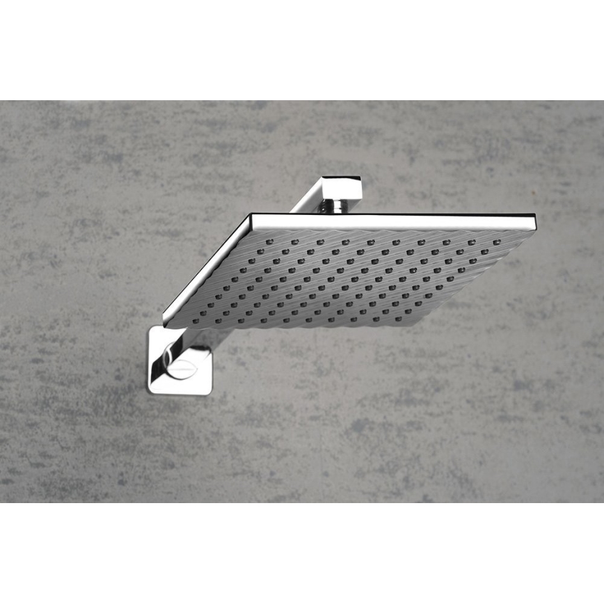 Aqualine - Nosač za tuš ružu uglato 40,4 cm sjajni krom