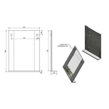Aqualine - Ogledalo BETA 60x80 cm bijelo