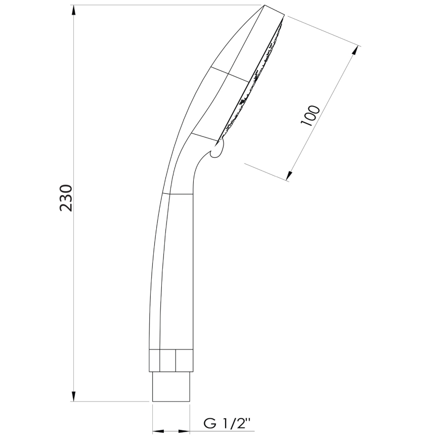 Aqualine - Ručna tuš glava, promjer 10 cm, mat crna