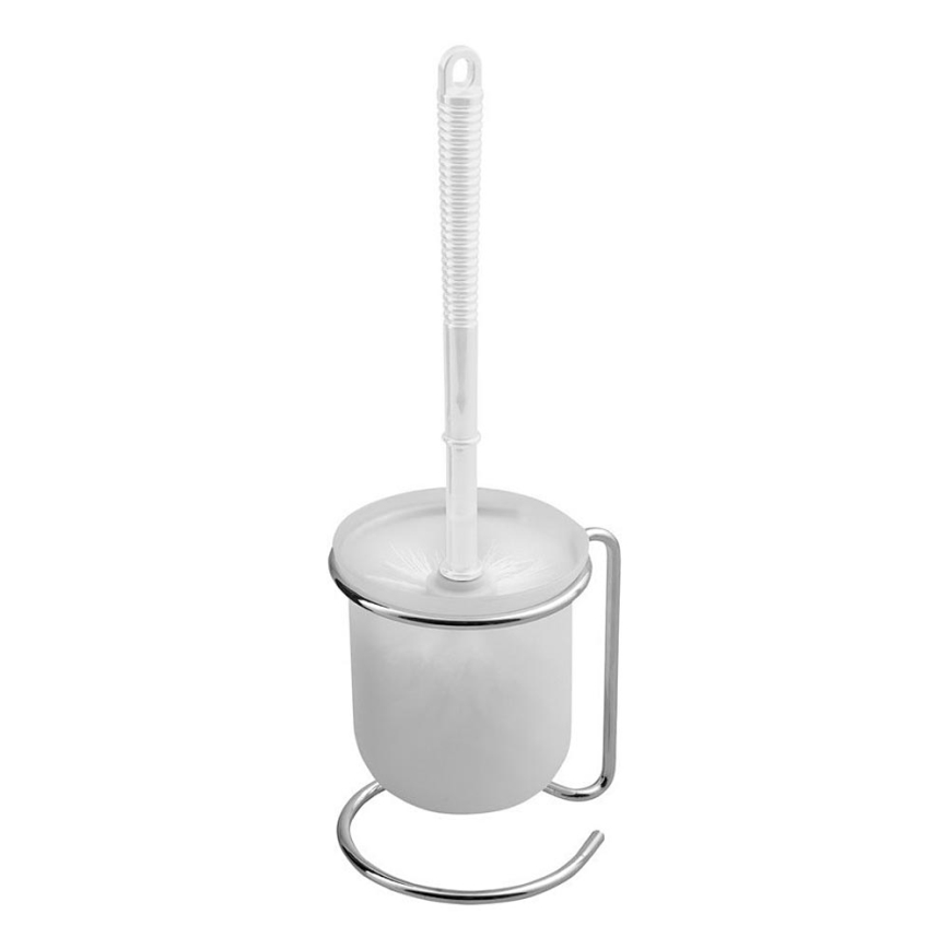 Aqualine - Samostojeća WC četka SIMPLE LINE bijela/sjajni krom