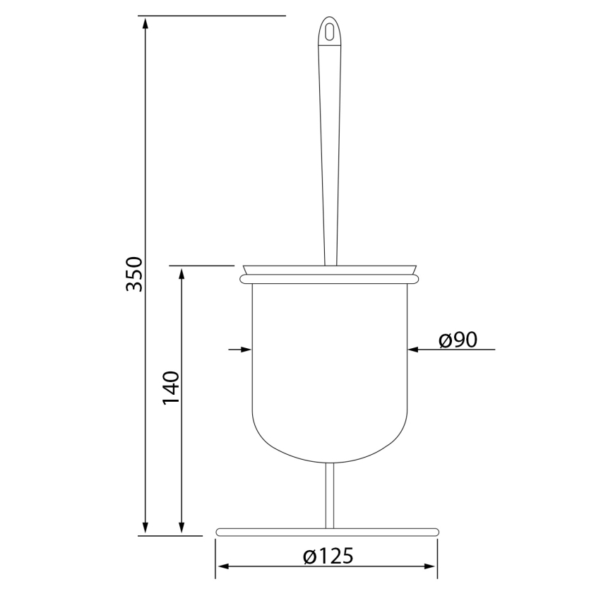 Aqualine - Samostojeća WC četka SIMPLE LINE bijela/sjajni krom