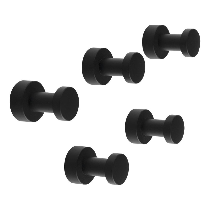 Aqualine - SET 5x Zidna kuka SAMBA mat crna