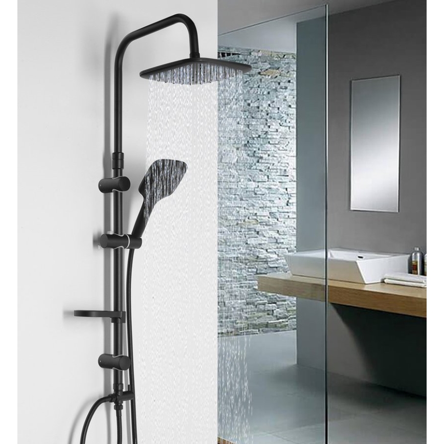 Aqualine - Set za tuširanje KERA mat crna