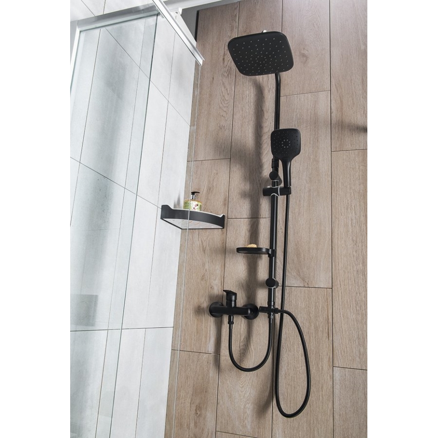 Aqualine - Set za tuširanje KERA mat crna